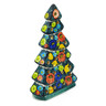 faience Christmas Tree Figurine 12&quot; Little Flower Patch Black UNIKAT