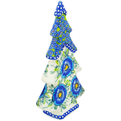 Polish Pottery Christmas Tree Figurine 12&quot; Orchid Crown UNIKAT