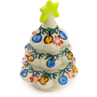 Polish Pottery Christmas Tree Figurine 3&quot; UNIKAT