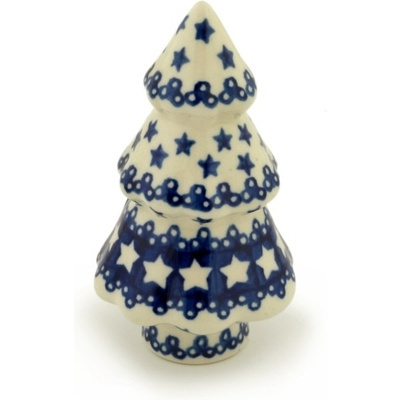 Polish Pottery Christmas Tree Figurine 5&quot;