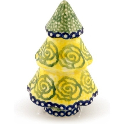 Polish Pottery Christmas Tree Figurine 5&quot;