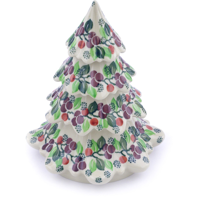 Polish Pottery Christmas Tree Figurine 7&quot; Berry Garland