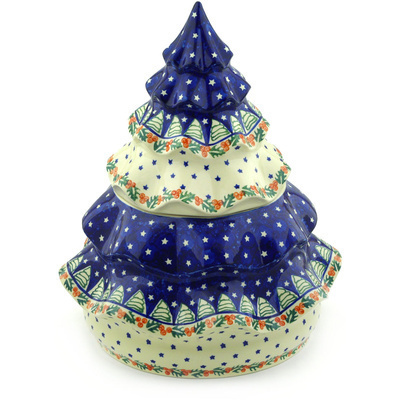 Polish Pottery Christmas Tree Jar 166 oz