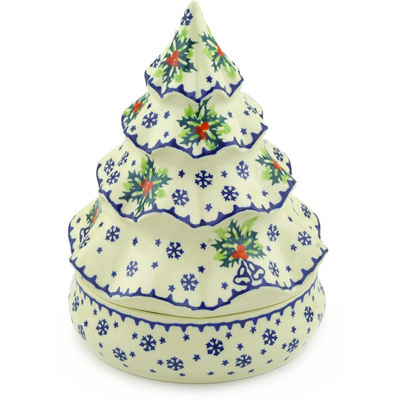 Polish Pottery Christmas Tree Jar 27 oz