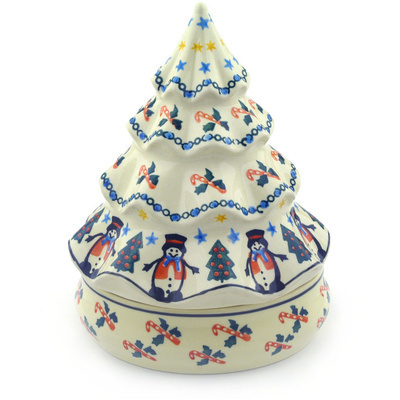 Polish Pottery Christmas Tree Jar 27 oz