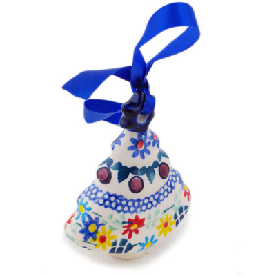 Polish Pottery Christmas Tree Ornament 3&quot; Primary Spring UNIKAT