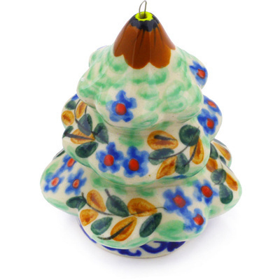 Polish Pottery Christmas Tree Ornament 3&quot; UNIKAT