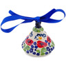 Polish Pottery Christmas Tree Ornament 3&quot; Wild Poppies UNIKAT