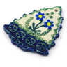 Polish Pottery Christmas Tree Pendant 3" Blue Daisy Circle