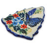 Polish Pottery Christmas Tree Pendant 3&quot; Royal Blue Monarch UNIKAT