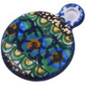 Polish Pottery Circle Pendant 2&quot; Mardi Gras UNIKAT