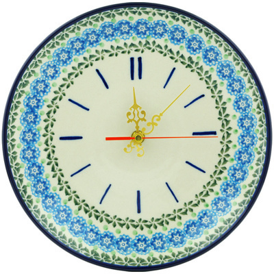 Polish Pottery Clock 10&quot; Flower Power