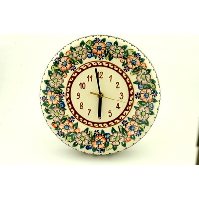 Polish Pottery Clock 10&quot;