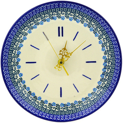 Polish Pottery Clock 10&quot; Royal Clover Flower