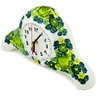 faience Clock 13&quot; Green Wave