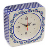 Polish Pottery Clock 8&quot; Peacock Forget-me-not