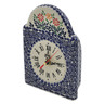 Polish Pottery Clock 8&quot; Wave Of Flowers
