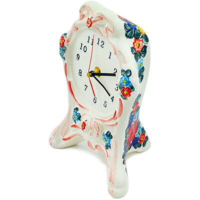 Faience Clock 9&quot; Little Flower Patch