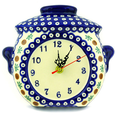 Polish Pottery Clock 9&quot; Mosquito