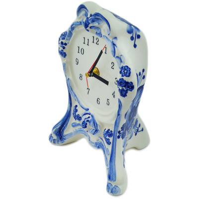 Faience Clock 9&quot; Retro Cobalt