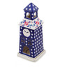 Polish Pottery Clock Tower Candle Holder 11&quot; Burst Of Berries
