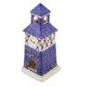 Polish Pottery Clock Tower Candle Holder 11&quot; Rings Of Happiness
