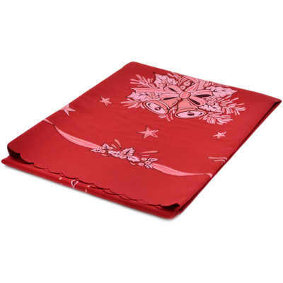 Textile Cloth Table Runner 39&quot; Bells Of Holly Red