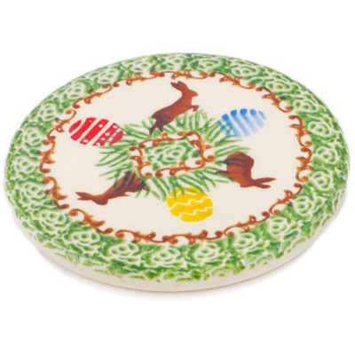 Polish Pottery Coaster 4" Chocolate Bunny