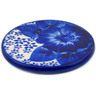 Polish Pottery Coaster 4&quot; Divine Cobalt UNIKAT