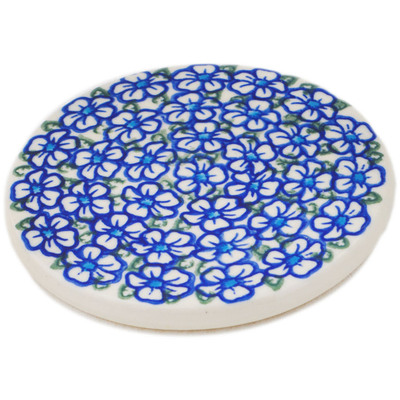 Polish Pottery Coaster 4" Fields Of Glory