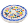 Polish Pottery Coaster 4&quot; Pastel Spring Wreath