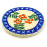 Polish Pottery Coaster 4" Red Berries