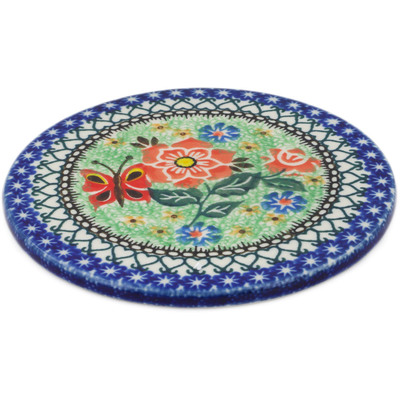 Polish Pottery Coaster 5&quot; Sweet Leilani UNIKAT