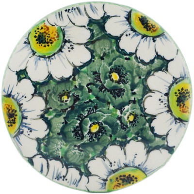 Polish Pottery Coaster Emerald Elegance UNIKAT