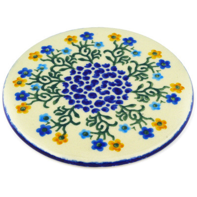 Polish Pottery Coaster Field Of Wildflowers