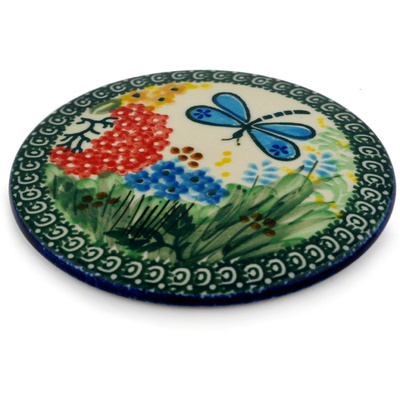 Polish Pottery Coaster Garden Delight UNIKAT