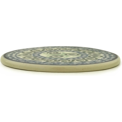 Polish Pottery Coaster Green Galaxy