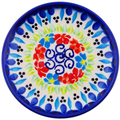 Polish Pottery Coaster Plate Spring Flowers