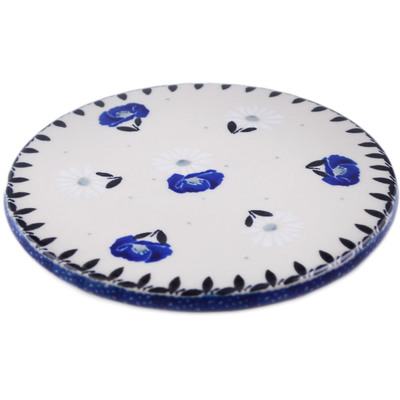 Polish Pottery Coaster Poppies In The Snow