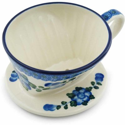 Polish Pottery Coffee Filter 5&quot; Blue Poppies