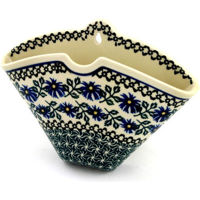 Polish Pottery Coffee Filter Holder 9&quot; Blue Chicory