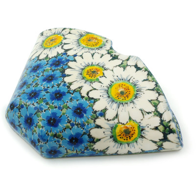 Polish Pottery Coffee Filter Holder 9&quot; Pansies And Daisies UNIKAT