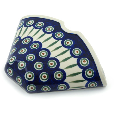 Polish Pottery Coffee Filter Holder 9&quot; Peacock Leaves
