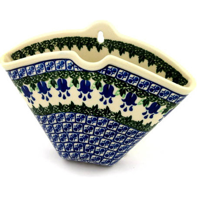 Polish Pottery Coffee Filter Holder 9&quot; Texas Bluebell