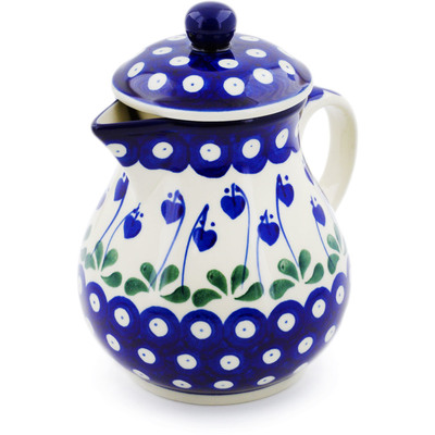 Polish Pottery Coffee server Bleeding Heart Peacock