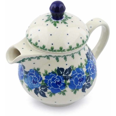 Polish Pottery Coffee server Blue Rose