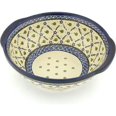 Polish Pottery Colander 10&quot; Confetti