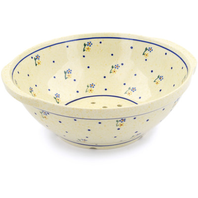 Polish Pottery Colander 10&quot; Country Meadow