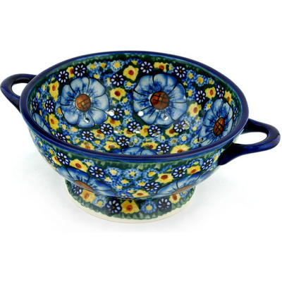 Polish Pottery Colander 10&quot; UNIKAT