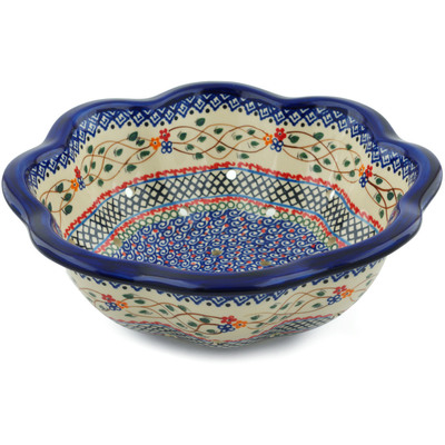 Polish Pottery Colander 11&quot; UNIKAT